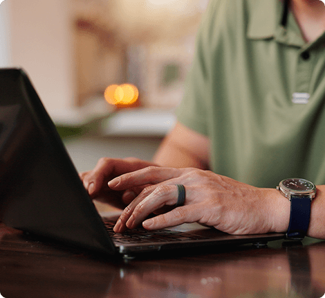 Secure access to the screening platform on a laptop